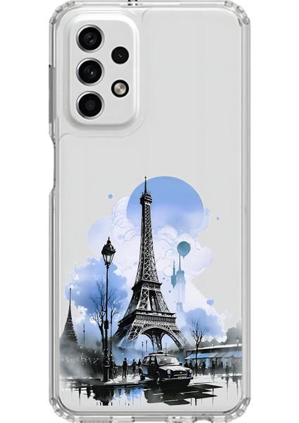 Samsung Galaxy A33 Uyumlu Şeffaf Kılıf Paris 2 Tasarımlı