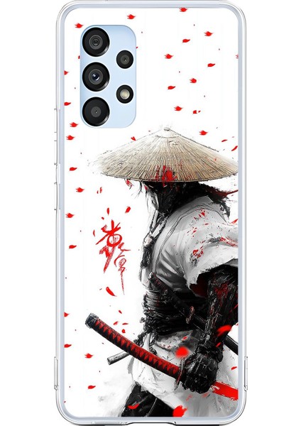 Samsung Galaxy A53 Uyumlu Şeffaf Kılıf Samurai 1 Tasarımlı