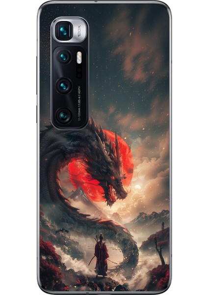 Xiaomi Mi 10 Pro Uyumlu Şeffaf Kılıf Samurai 3 Tasarımlı