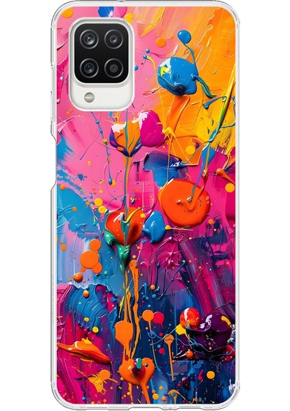 Samsung Galaxy A12 Uyumlu Şeffaf Kılıf Graffiti 3 Tasarımlı