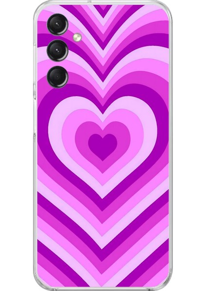 Samsung Galaxy A24 Uyumlu Şeffaf Kılıf Kalp 2 Tasarımlı