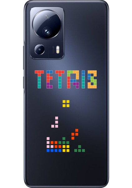 Xiaomi Mi 13 Lite Uyumlu Şeffaf Kılıf 3 Tetris Tasarımlı