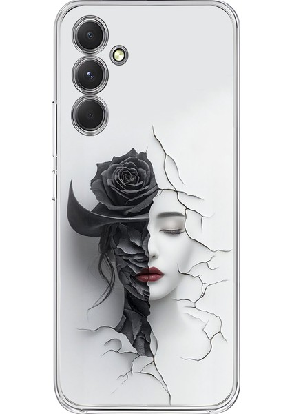 Samsung Galaxy A54 Uyumlu Şeffaf Kılıf Estetik Yüz 4 Tasarımlı