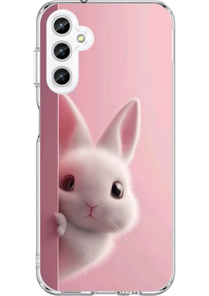 Samsung Galaxy A25 Uyumlu Şeffaf Kılıf 5 Peluş Tavşan Tasarımlı