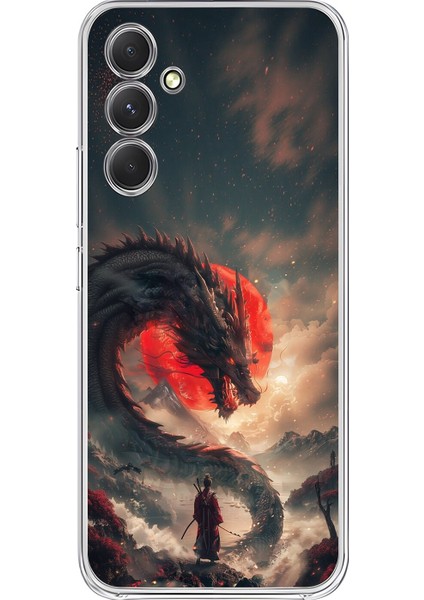 Samsung Galaxy A54 Uyumlu Şeffaf Kılıf Samurai 3 Tasarımlı