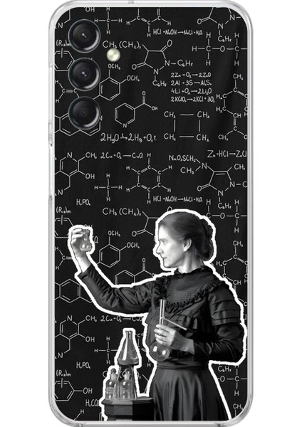 Samsung Galaxy A24 Uyumlu Şeffaf Kılıf Marie Curie Tasarımlı