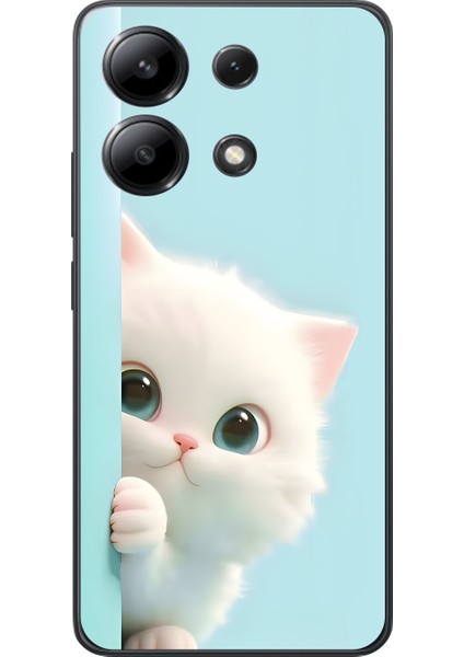 Xiaomi Redmi Note 13 Uyumlu Şeffaf Kılıf 2 Peluş Kedi Tasarımlı