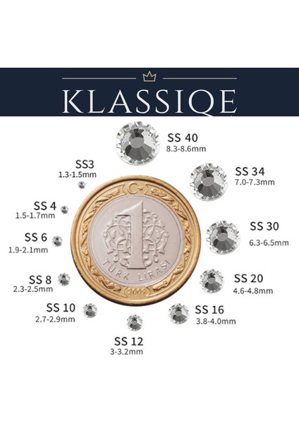 ® Ss6 (2mm) Hotfix Taş Crystal Ab - Ütüyle Yapışan modelleri