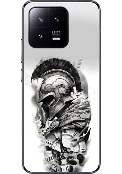 Xiaomi Mi 13 Uyumlu Şeffaf Kılıf Spartan 3 Tasarımlı