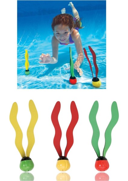 Renkli Havuz Deniz Temalı 3'lü Su Altı Oyuncak Seti modelleri