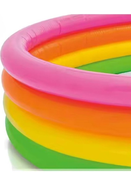 Renkli Dört Halka Yuvarlak Şişme Çocuk Havuzu 522 Litre, 1.57M x 46CM modelleri