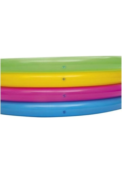 Renkli Dört Halka Yuvarlak Şişme Çocuk Havuzu 522 Litre, 1.57M x 46CM