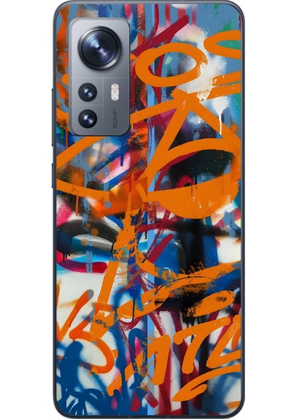 Xiaomi Mi 12 Uyumlu Şeffaf Kılıf Graffiti 2 Tasarımlı