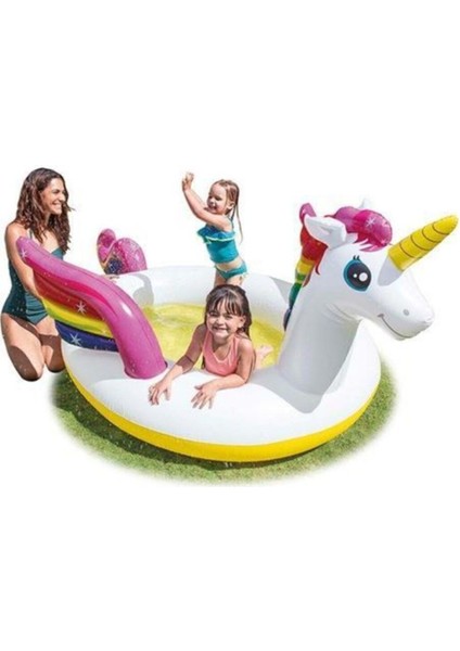 Renkli Tek Boynuzlu At Çocuk Havuzu 272X193X104 Cm, Eğlenceli Yaz Günleri Için Ideal