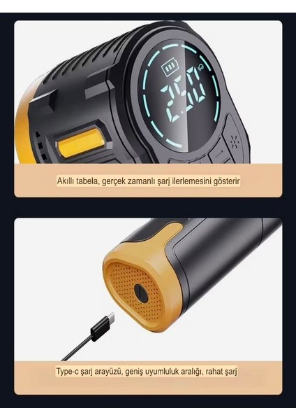 3600 MAH Akülü Kompresör – 150 PSI Dijital LCD + LED + Usb‑c, Otomatik Durma, Araba/motosiklet/bisiklet/top fiyatları