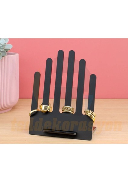Siyah Takı Yüzük Tutucu Stand, Şık ve Düzenli Saklama Çözümü