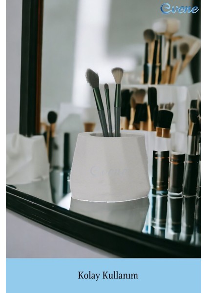 Beyaz Makyaj Organizeri ve Fırçalık, Şık ve Düzenli Saklama Çözümü modelleri