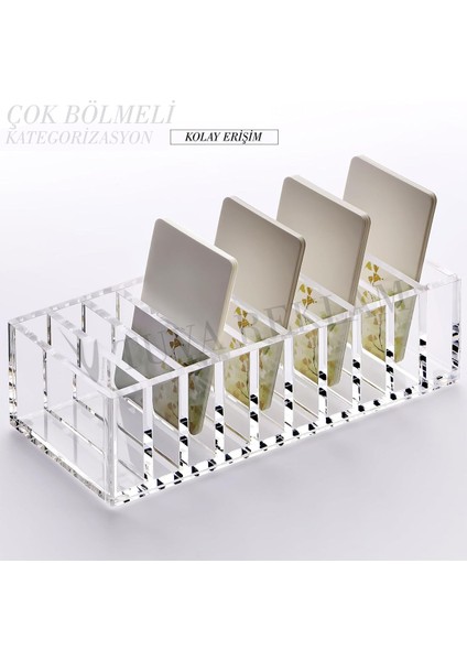 Şeffaf Pleksi Çok Amaçlı Düzenleyici, Makyaj, Takı ve Kart Saklama Alanı indirimleri