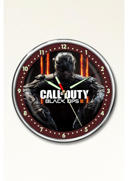 Gece Parlayan Call Of Duty Çocuk Odası Duvar Saati, Beyaz, Şık ve Fonksiyonel Tasarım