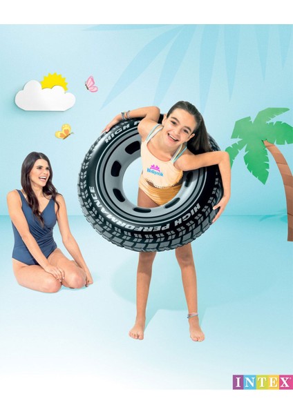 Dev Lastik Simit, Yetişkin Havuz ve Deniz Keyfi Için 91 Cm, Siyah Renk
