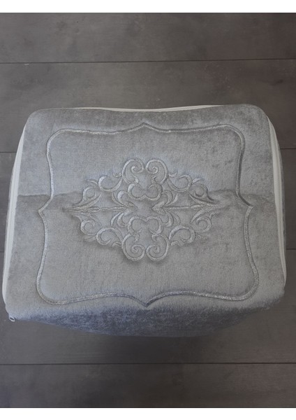 Gri Üzeri Gümüş Nakışlı Çeyizlik 3'lü Hurç Seti, Düğün, Nişan, Söz, Bohça, Gelin, Damat fırsatları