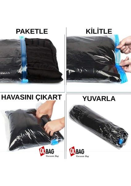 3'lü Vakumlu Seyahat Poşet Seti – Çorap, Yastık, Nevresim, Havlu, Iç Çamaşırı modelleri