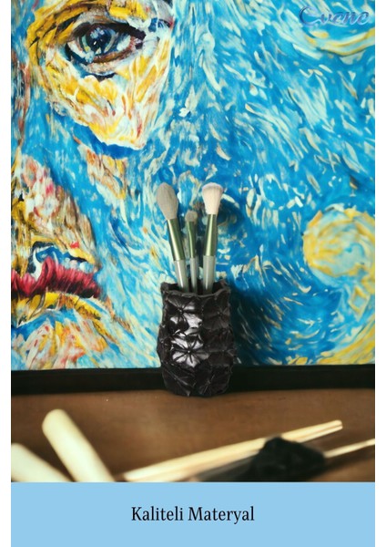 Şık Siyah Makyaj Organizeri ve Fırçalık, Düzenli ve Kullanışlı Tasarım fırsatları