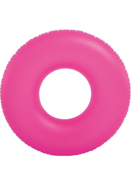 Renkli Fosforlu 91 cm Şişme Deniz Simidi Neon Pembe