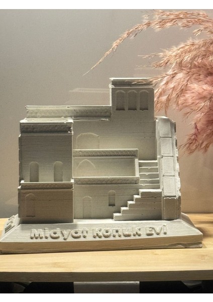 Boyanabilir Midyat Konuk Evi Biblosu, Tarihi ve Uzak Şehir Temalı, 21X19 cm Dekoratif Ürün