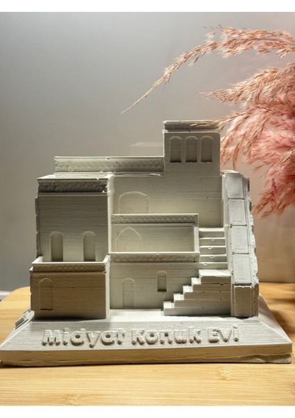 Boyanabilir Midyat Konuk Evi Biblosu, Tarihi ve Uzak Şehir Temalı, 21X19 cm Dekoratif Ürün