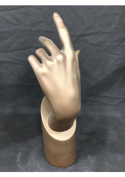 Kahve Renkli Polyester Bileklik ve Yüzük Takı Seti El Manken ile Sergileme