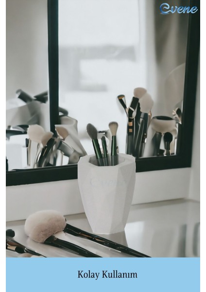 Beyaz Makyaj Organizeri ve Fırçalık, Düzenleyici, Şık ve Kullanışlı Model modelleri