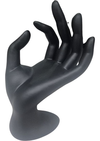 El Şekilli Polyester Yüzük Standı, Siyah, Şık ve Kullanışlı Aksesuar.