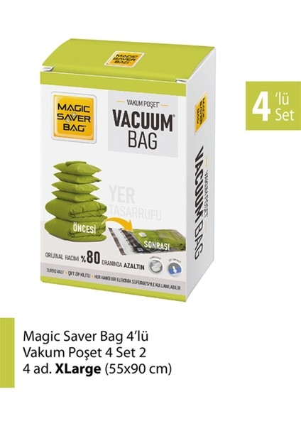 4’lü ve 24’lü Şeffaf Vakumlu Poşet Setleri, Pratik Saklama Çözümleri