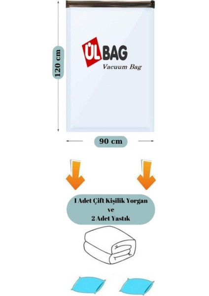 Çift Kişilik Yorgan Vakumlu Poşet, Mega Jumbo Boy 90X120 cm fiyatları