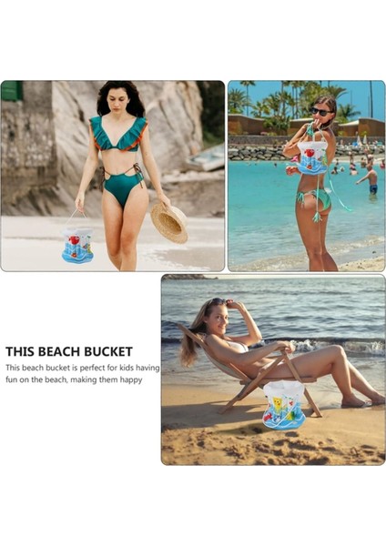 Renkli Şişme Oyun ve Plaj Kovası, Kum, Deniz ve Sahil Eğlencesi Seti