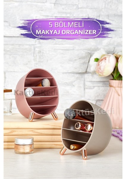 Renkli 5 Bölmeli Makyaj Organizer, Saklama Rafı, Çok Amaçlı Düzenleyici