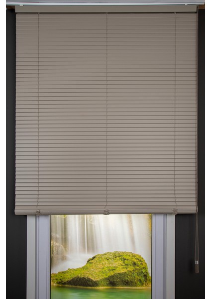 Açık Sepya Kahverengi Micro Jaluzi Serisi (MJ-35600) Metal Kasa Micro Jaluzi Perde 35MM