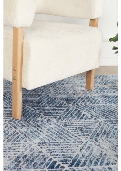 Dokuma Şönil Dijital Baskı Kolay Temizlenir Mutfak Antre Oturma Odası Mavi Halı fırsatları