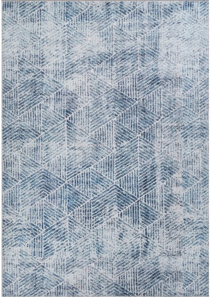 Dokuma Şönil Dijital Baskı Kolay Temizlenir Mutfak Antre Oturma Odası Mavi Halı