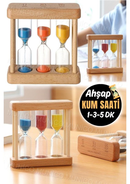 Ahşap Kum Saati 1, 3, 5 Dakika Zamanlayıcı, Öğrenci ve Çalışma Odası Aksesuarı fırsatları