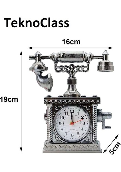 Nostaljik Metal Telefon Modeli Dekoratif Masa Saati, Şık ve Şirin Tasarım fırsatları