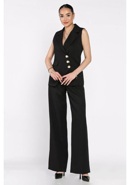 Kruvaze Yaka Astarlı Yelek Pantolon Ikili Takım P-00017426 fiyatları