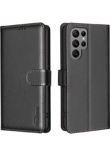 Samsung Galaxy S23 Ultra Cüzdan Kart Tutucu Kickstand Rfıd Için Flip Case (Yurt Dışından)