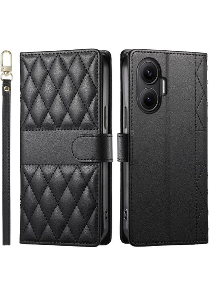 Xiaomi Poco F7 5g Darbeye Cüzdan Çift Sapanlar Deri Için Flip Case (Yurt Dışından)