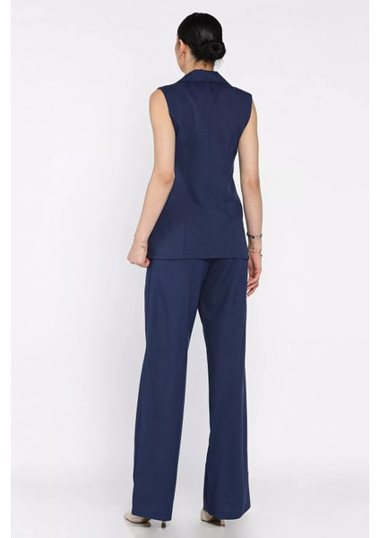 Kruvaze Yaka Astarlı Yelek Pantolon Ikili Takım P-00017426 modelleri