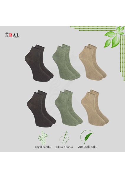 Kadın - Erkek Çorap 6 Çift Dikişsiz Yazlık Bambu Kısa Patik Set fırsatları