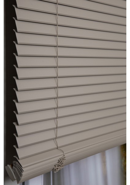 Açık Sepya Kahverengi Micro Jaluzi Serisi (P-35600) Metal Kasa Micro Jaluzi Perde 35MM modelleri
