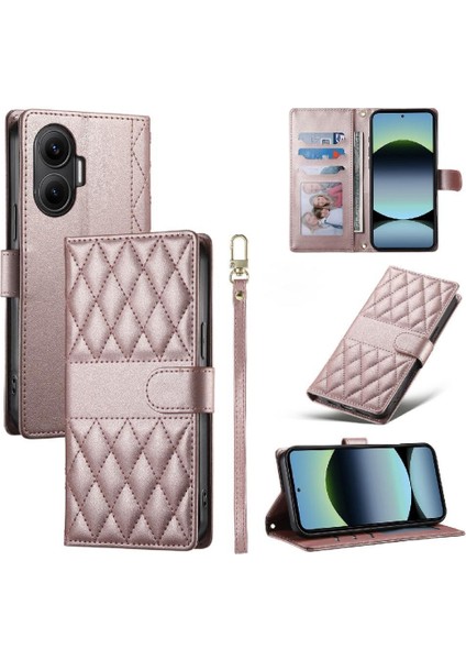 Xiaomi Poco F7 5g Darbeye Cüzdan Çift Sapanlar Deri Için Flip Case (Yurt Dışından)