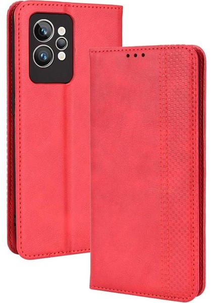 Realme Gt 2 Pro Manyetik Kapatma Cüzdan Pu Deri Için Kılıf (Yurt Dışından)